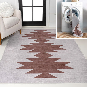 Chayton Minimalist Geometric Machine-washable Area Rug